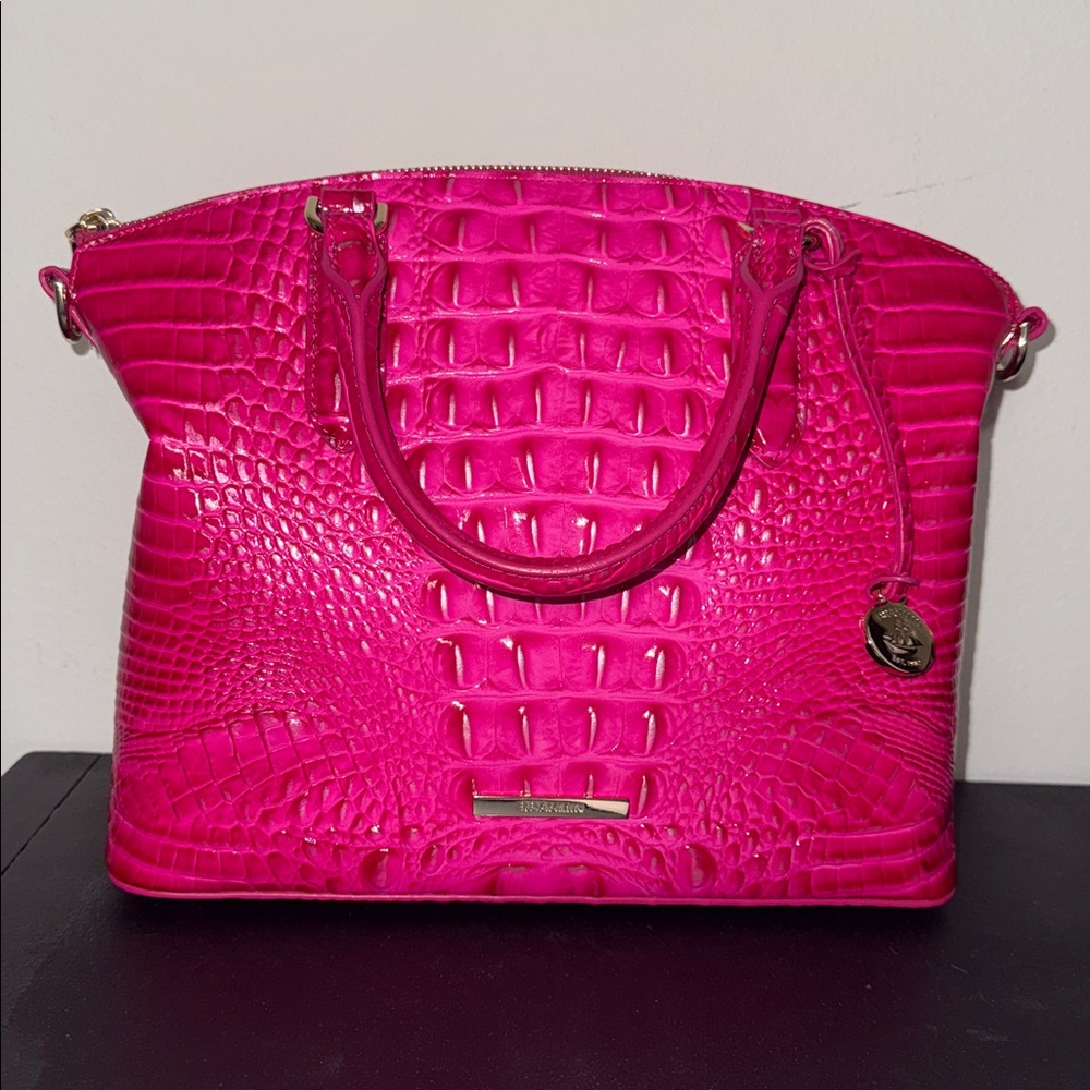 Brahmin Fuchsia Crocodile Embossed Tote